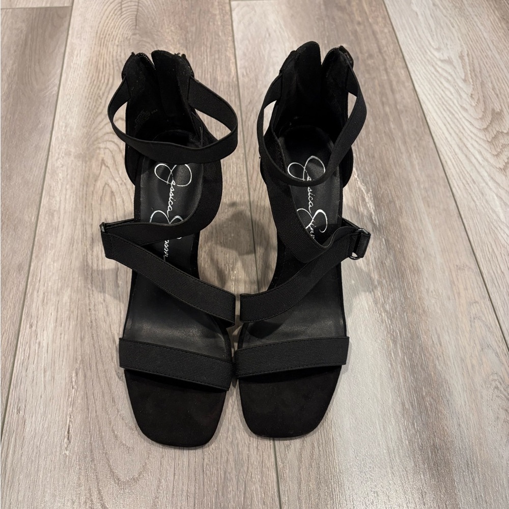 Jessica Simpson Oprieli Women's Heel Black Suede/ Elastic Size 7.5